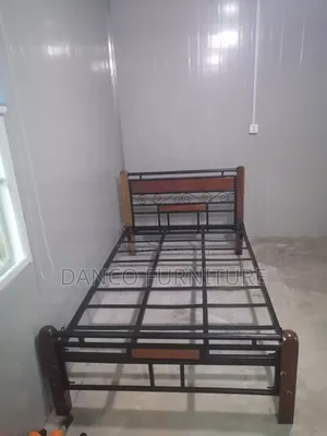 Wood and Metallic Bed