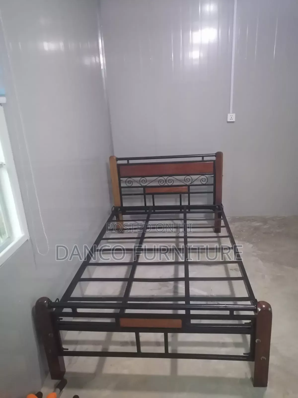 Wood and Metallic Bed