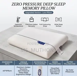 Ergonomic Memory Foam Pillow Ft Slow-Rebound Elasticity & Neck Support
