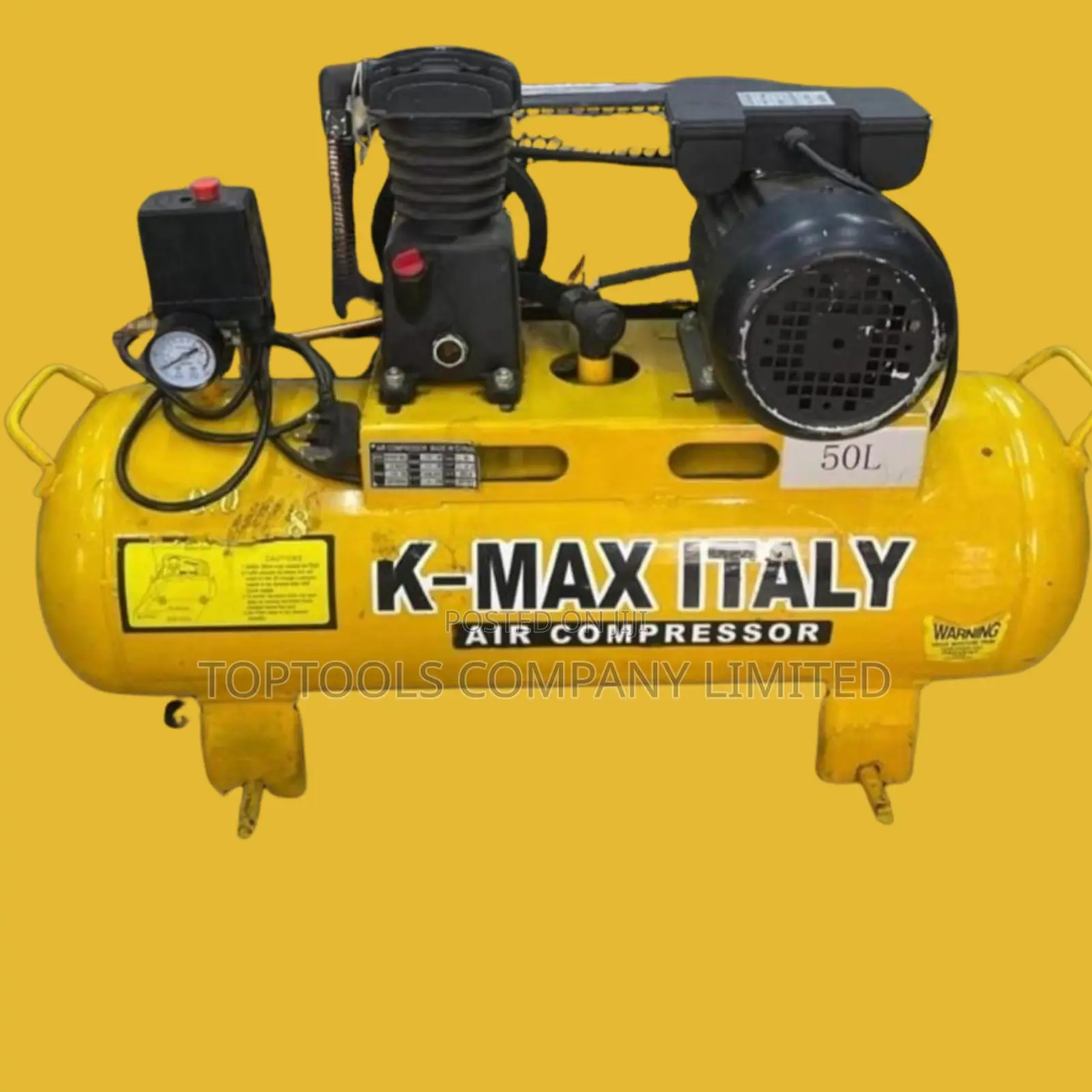 50ltrs Kmax Belt Type Electric Air Compressor Single Piston 8bar