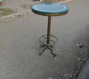 High Bar Round Marble Table With Coated Frame 