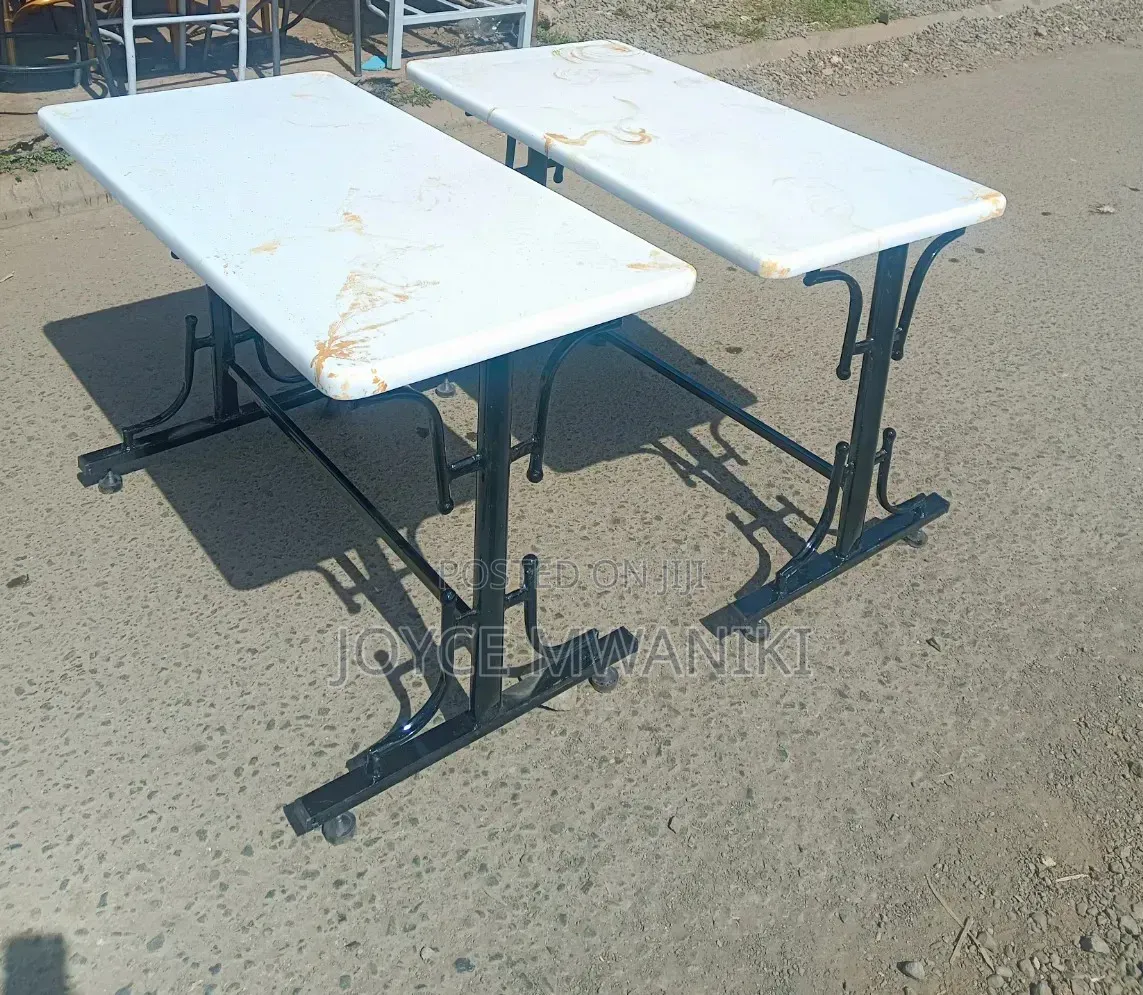 Restaurant Marble Table White and Gold, 4by2 