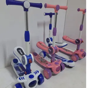 Adjustable Kids Scooter With Seat Light Up Wheels Music Foldable