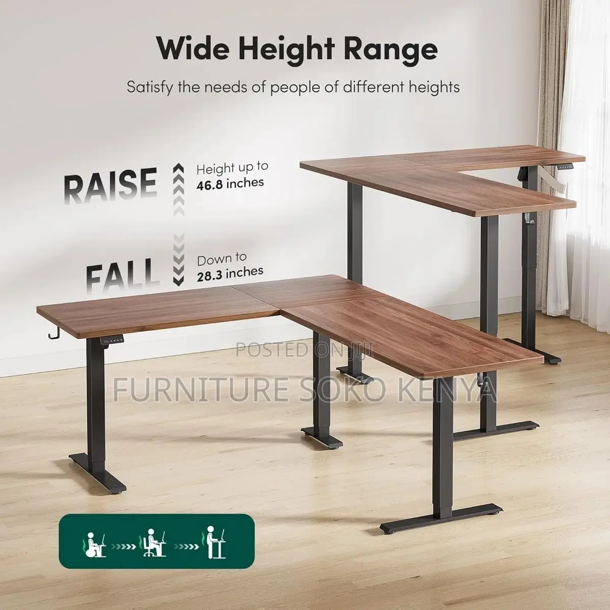 Electric Modern Desks | 1.4 Meter | L Extended Adjustable Desk