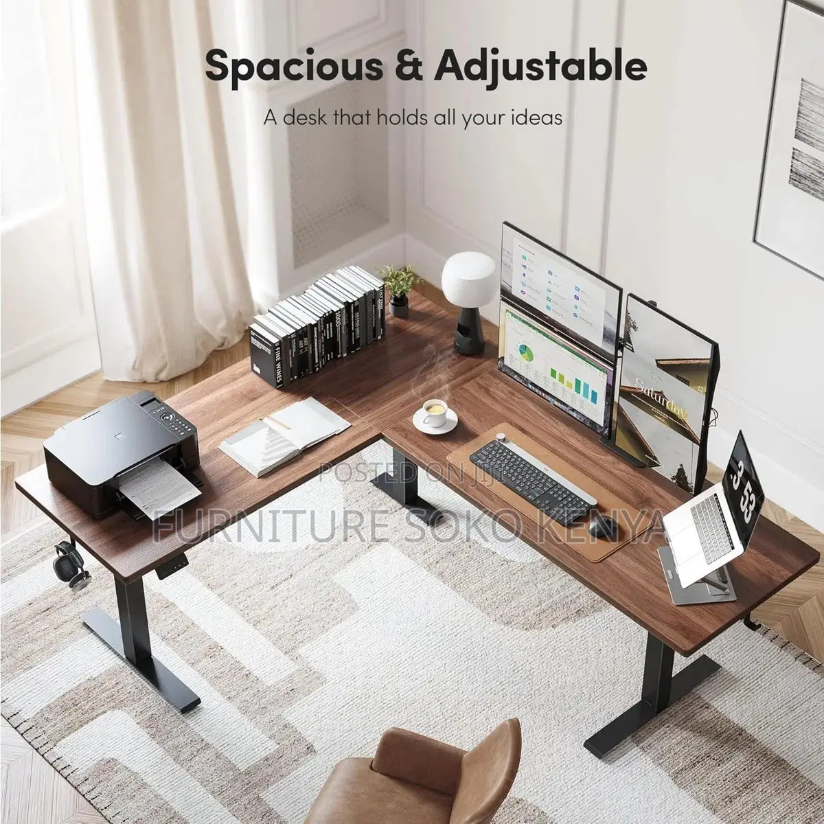 Electric Modern Desks | 1.4 Meter | L Extended Adjustable Desk