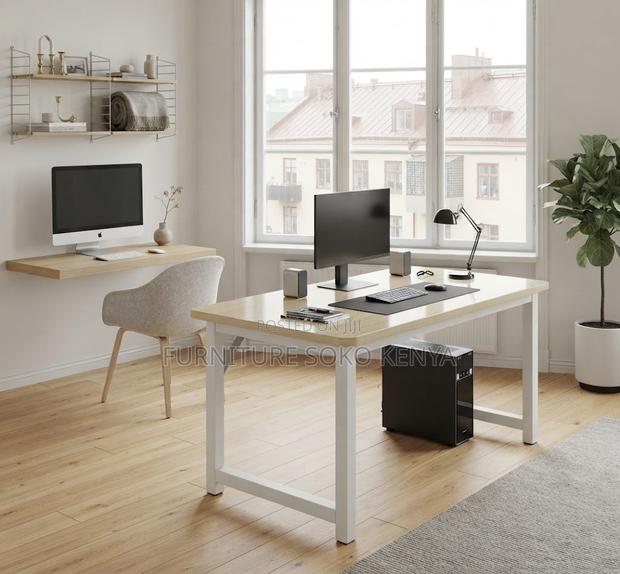 Home Computer Table | Ergonomic Brown Modern Laptop Desk - main view