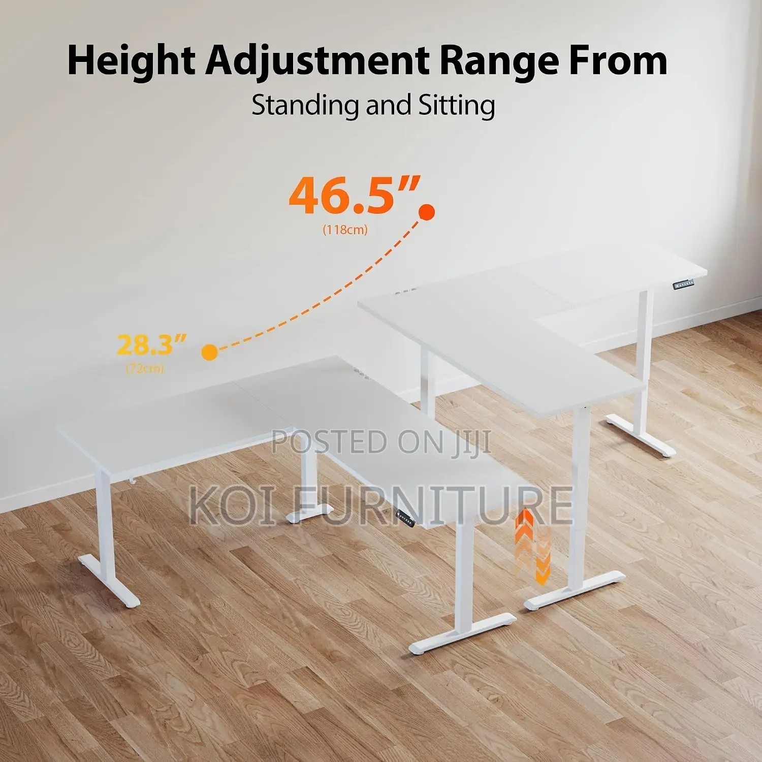 Adjustable Computer Desk | L Shaped 1400MM Modern Adjustable Table