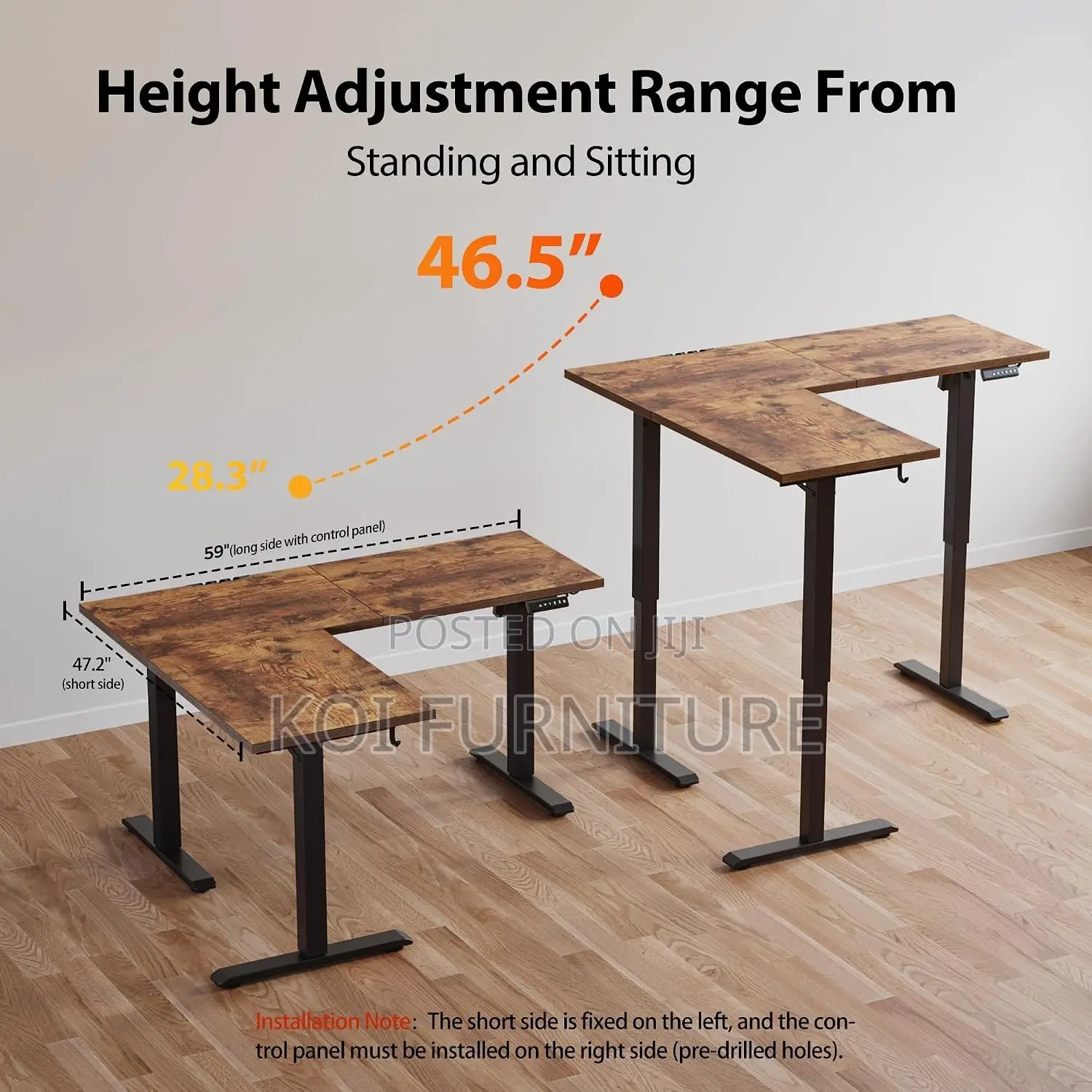 Adjustable Computer Desk | L Shaped 1400MM Modern Adjustable Table