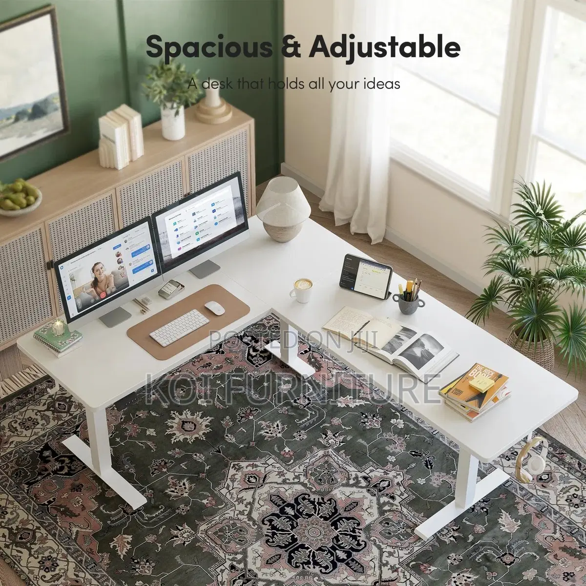 Adjustable Computer Desk | L Shaped 1400MM Modern Adjustable Table