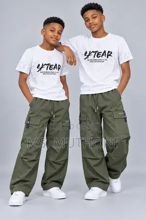 Kids Tshirt X WIDELEG CARGO PANTS (9-17 Yrs )