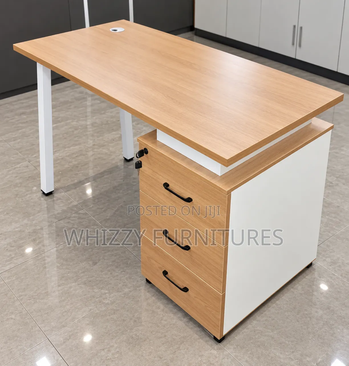 Modern Office Desk With 3 Drawers