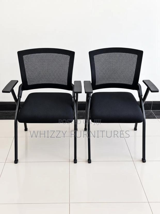 Foldable Black Office Waiting Chairs - main view