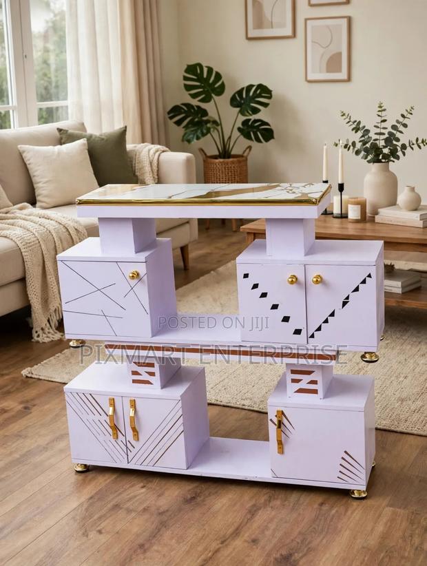Stylish Istanbul TV Stand 4ft With Marble Effect - main view