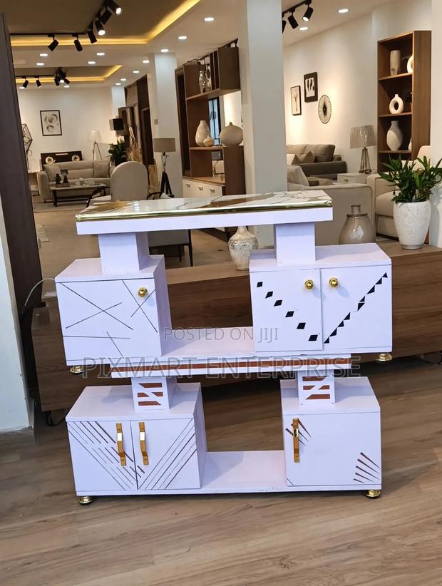 Stylish Istanbul TV Stand 4ft With Marble Effect - thumbnail 2
