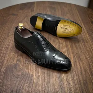 Classic Black Leather J. Foster Brogue Oxford Ft a Punched Cap-Toe