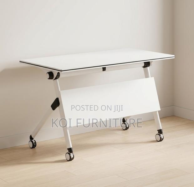Training Home Office Table | Foldable White Conference Hall Desk - main view