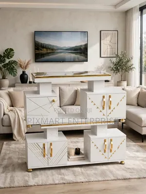 4ft Istanbul TV Unit With Stylish Marble Effect Finish