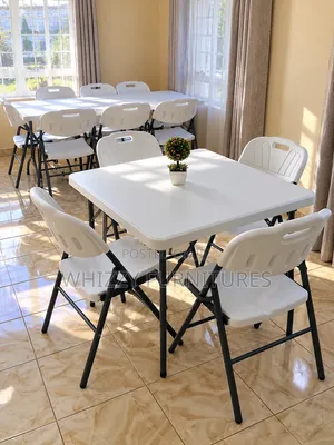White Folding Table With Chairs