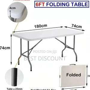 White Folding Table – Strong, Portable and Durable