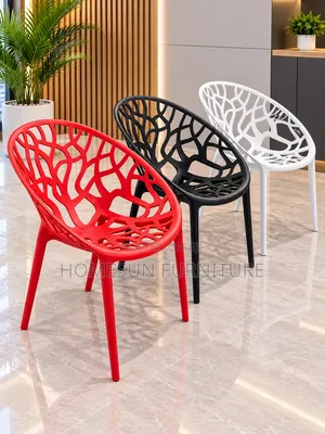 Restaurant Chair Modern Black Red and White Design
