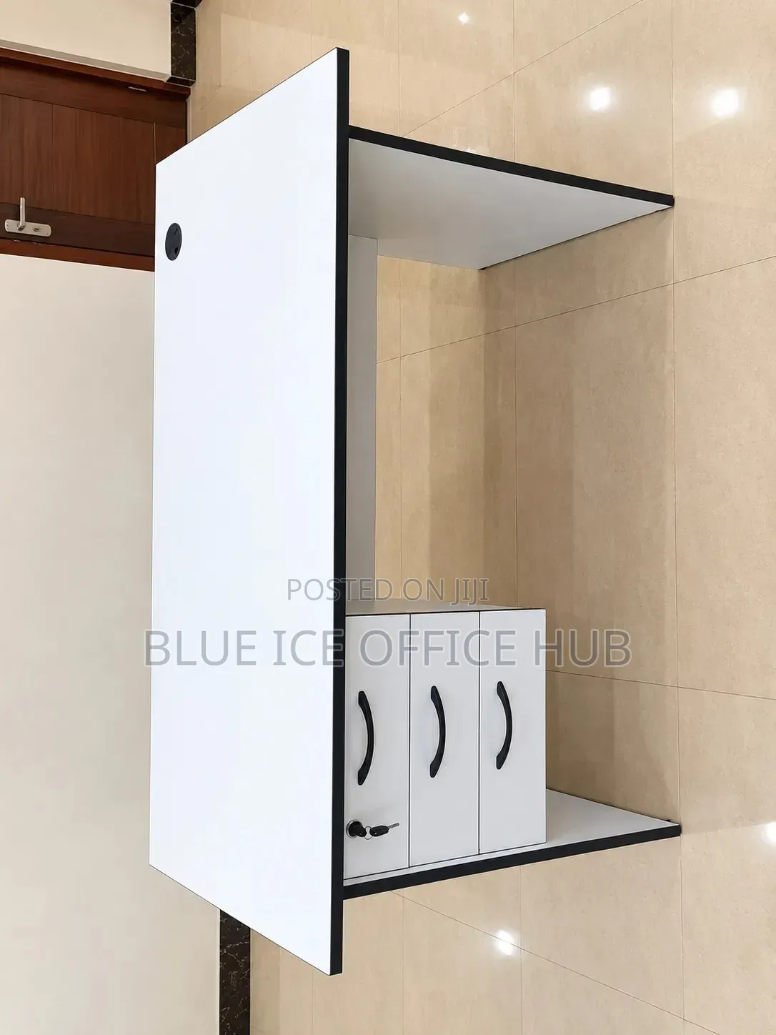White Office Desk With Three Drawers