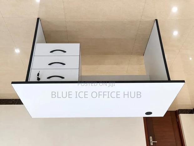 White Office Desk With Three Drawers - thumbnail 3