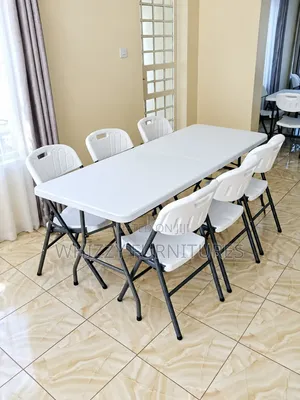 Catering White Folding Table and Chairs