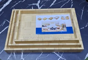 Multi-Functional Bamboo Food Serving Trays for Household Use