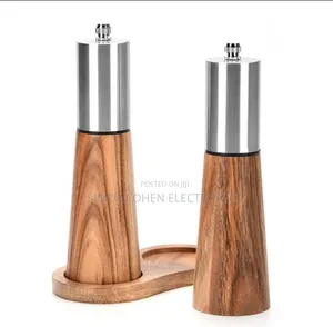 2pcs Elegant Bamboo Pepper & Salt Grinder Set
