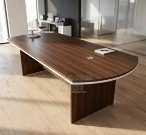Office Table : 6-Person Walnut Meeting Table