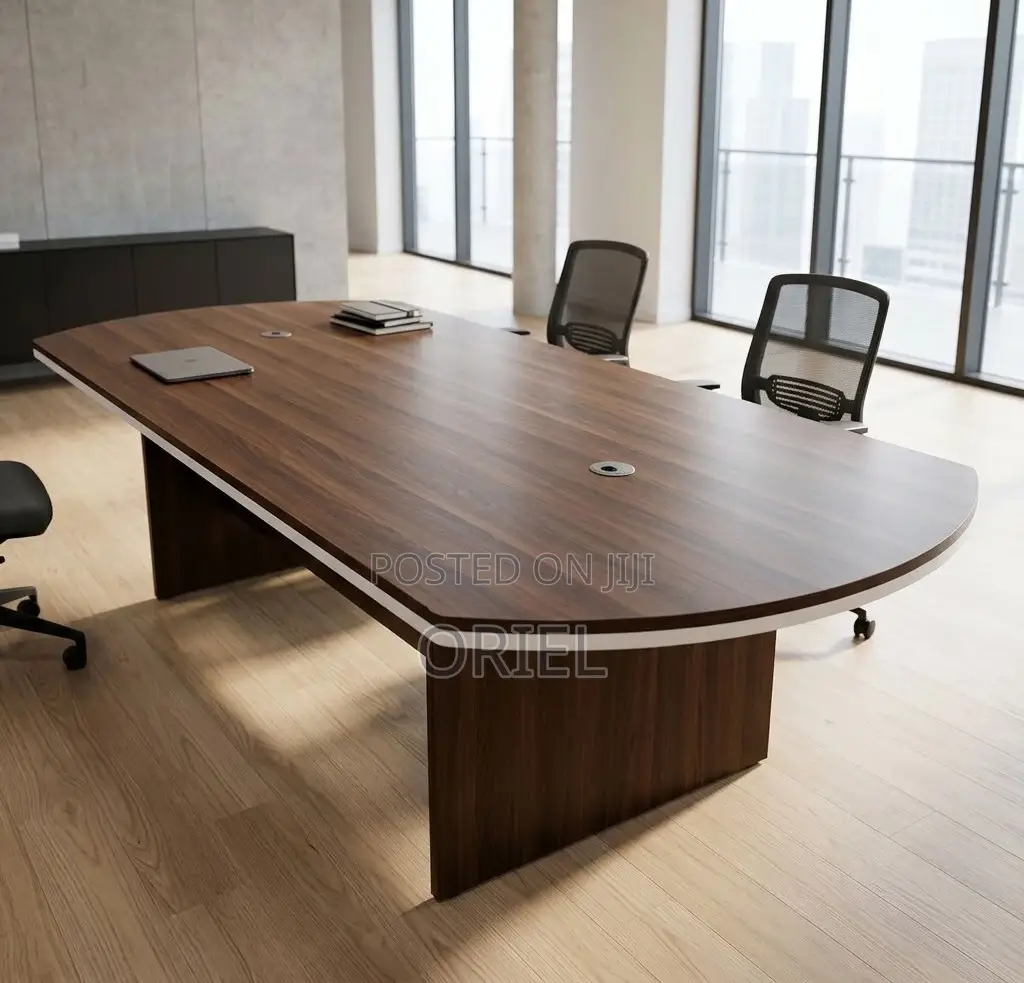 Office Table : 6-Person Walnut Meeting Table