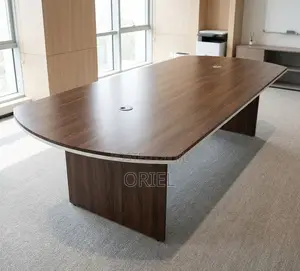 Office Table : 6-Person Walnut Meeting Table