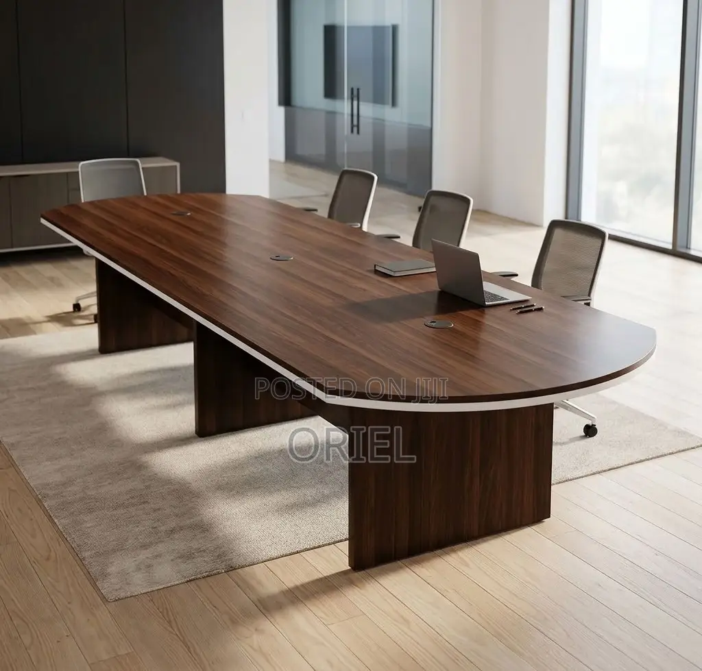 Office Table : 6-Person Walnut Meeting Table