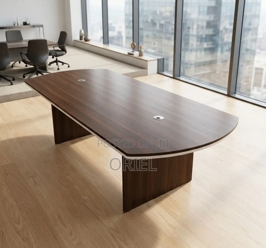 Office Table : 6-Person Walnut Meeting Table