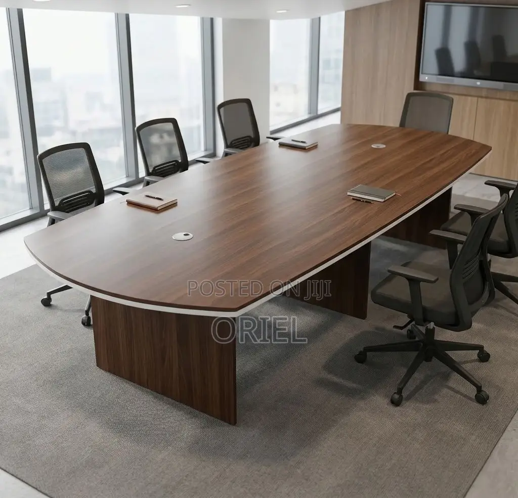 Office Table : 6-Person Walnut Meeting Table