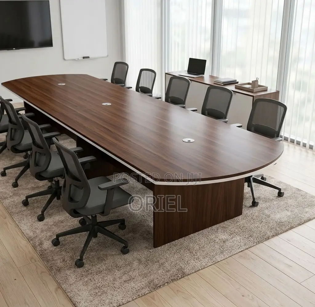 Office Table : 6-Person Walnut Meeting Table