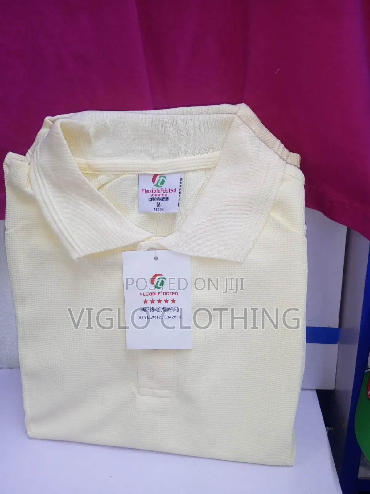 Dotted Cream Plain Poloshirts Available
