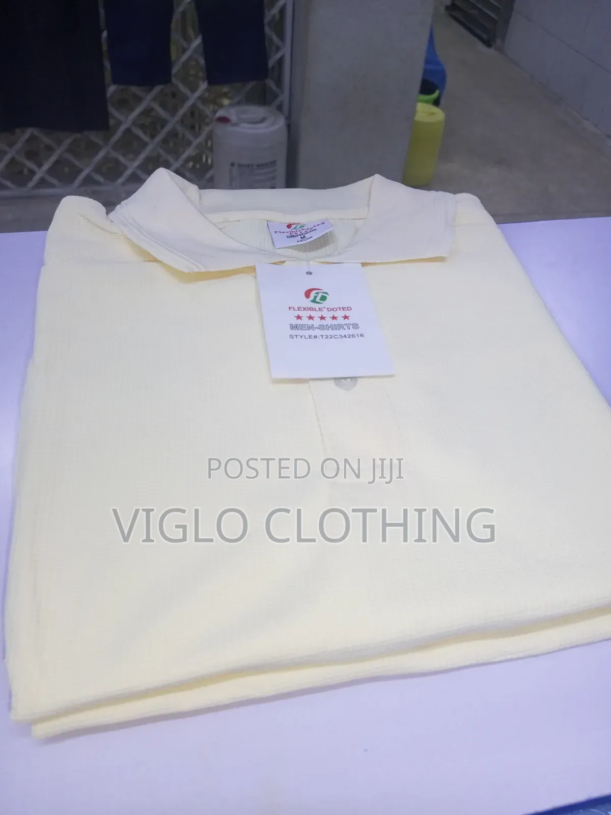 Dotted Cream Plain Poloshirts Available
