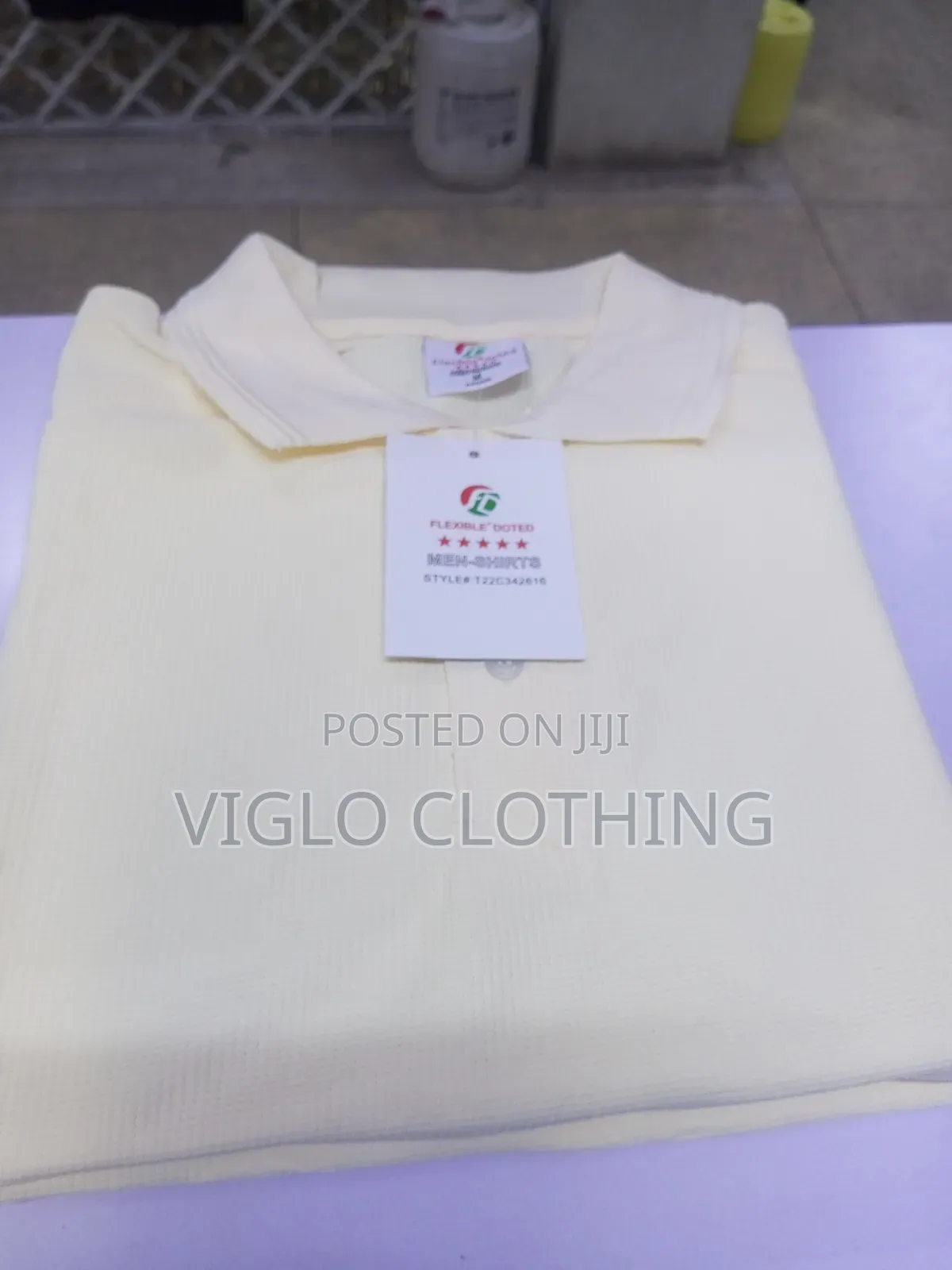 Dotted Cream Plain Poloshirts Available