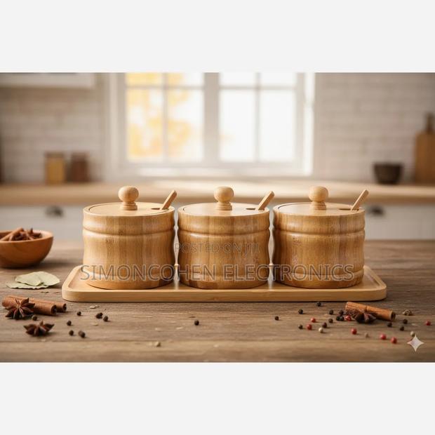3 PC Bamboo Sugar Dish Set - main view