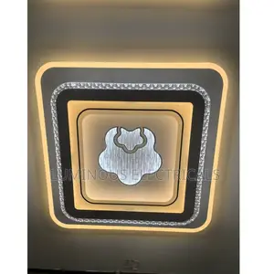 Premium Concentric Square LED Ceiling Light With Crystal Banding