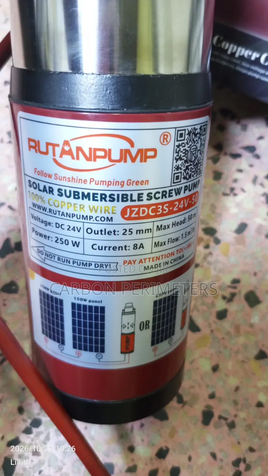 Rutan 50mtr Submersible Solar Pump