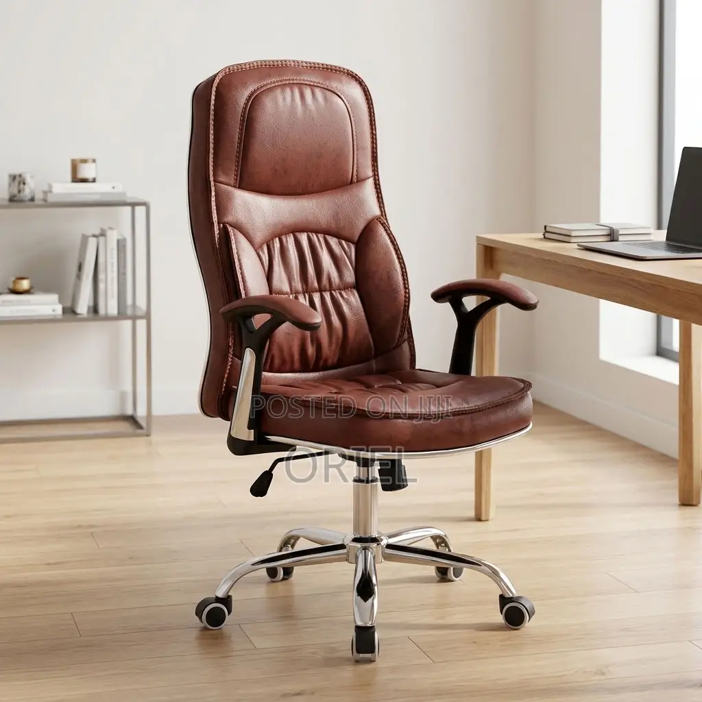 Office Chair : Brown Leather Task Generic Chair
