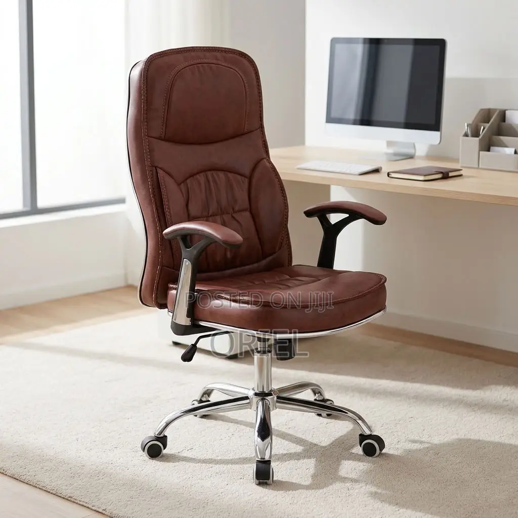 Office Chair : Brown Leather Task Generic Chair