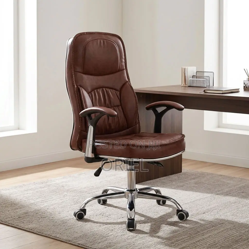 Office Chair : Brown Leather Task Generic Chair