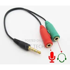 3.5mm Male to Female Audio Splitter - Microphone & Headset Adapter