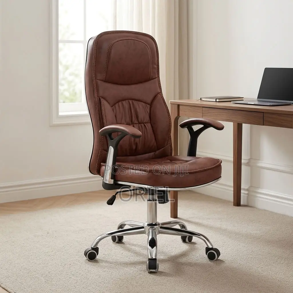 Office Chair : Brown Leather Task Generic Chair