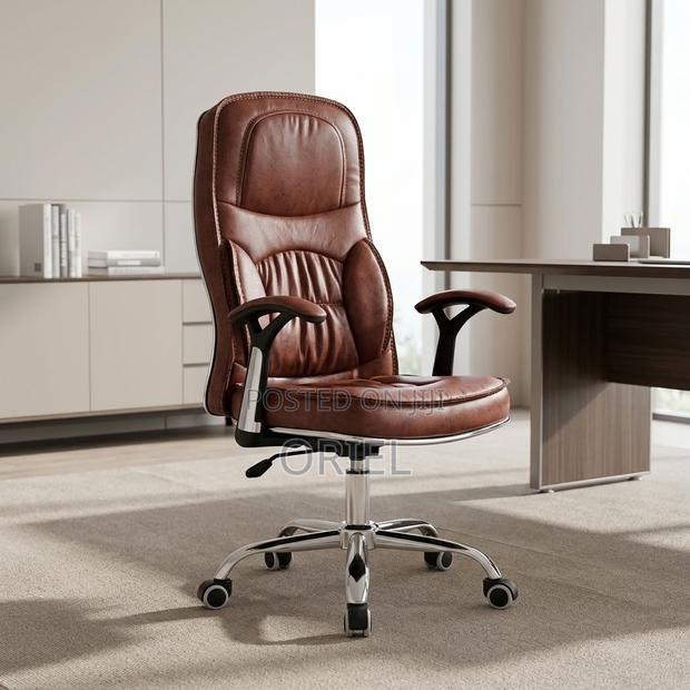 Office Chair : Brown Leather Task Generic Chair - thumbnail 6
