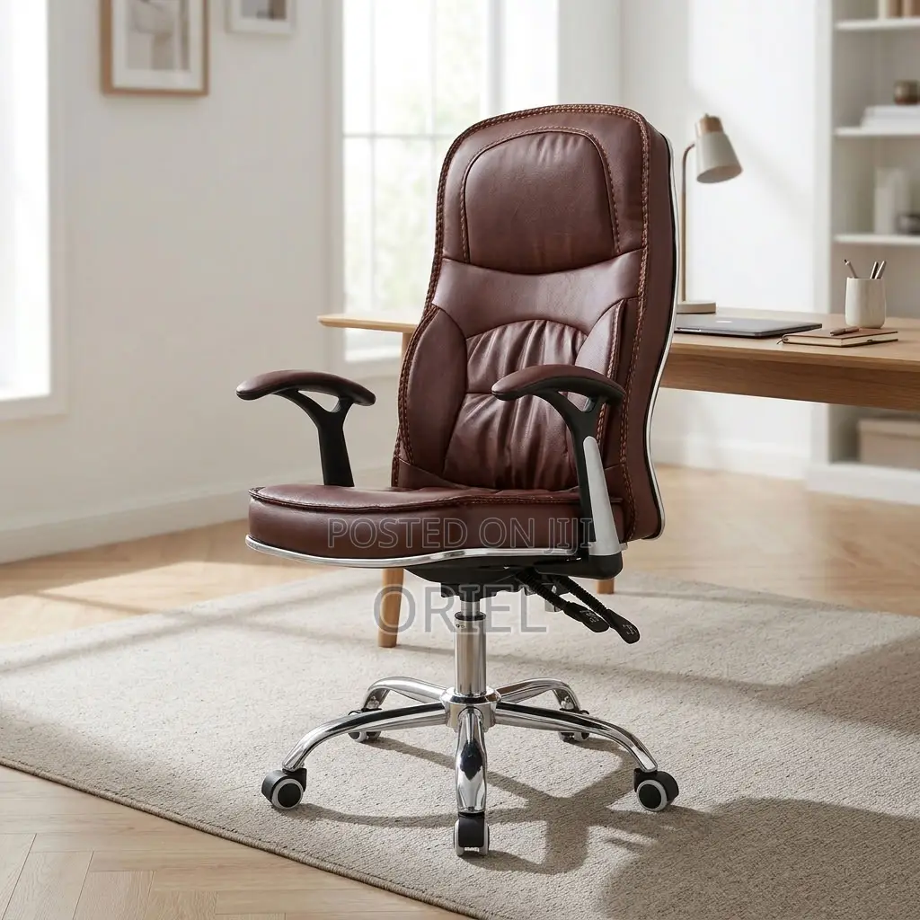 Office Chair : Brown Leather Task Generic Chair