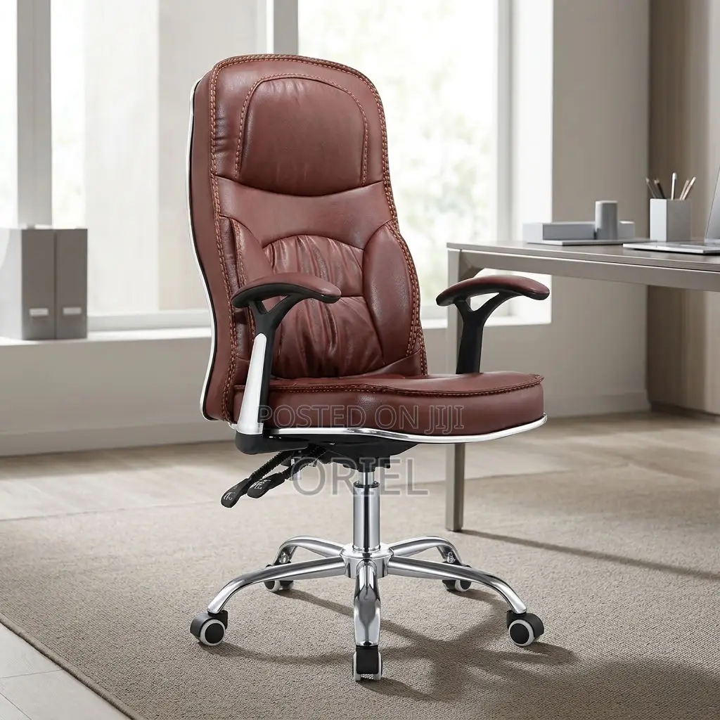 Office Chair : Brown Leather Task Generic Chair